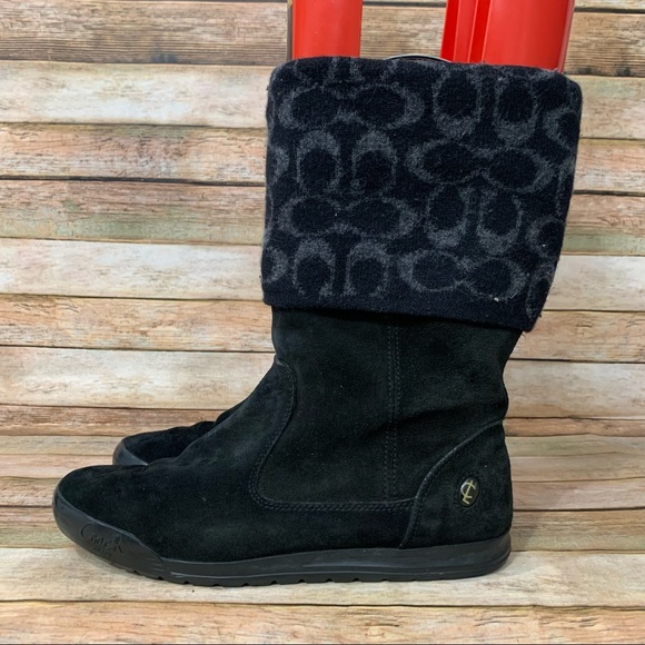 Coach Tatum Black Suede Boots
